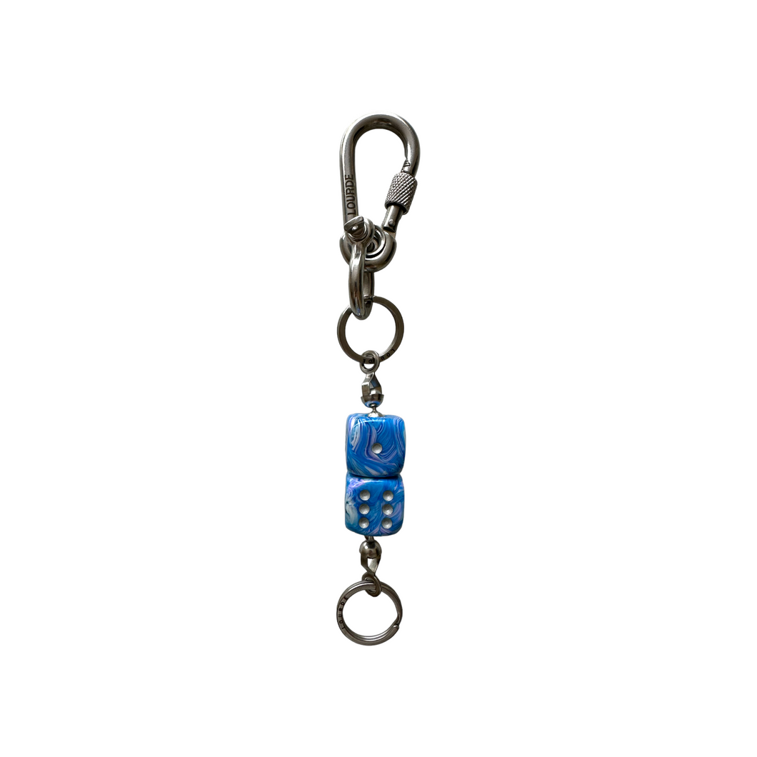 LOURDE CHUNKY DICE BAG & KEY CHAIN - COTTON CANDY