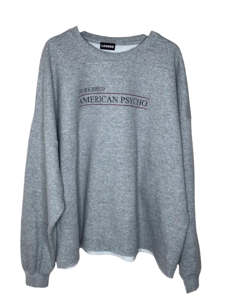 LOURDE PUREBRED AMERICAN PSYCHO ART CROPPED SWEATSHIRT