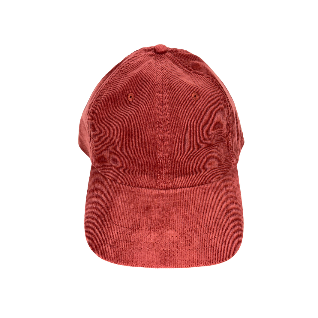 LOURDE SIGNATURE MINIMAL CORDUROY CAP - RUST