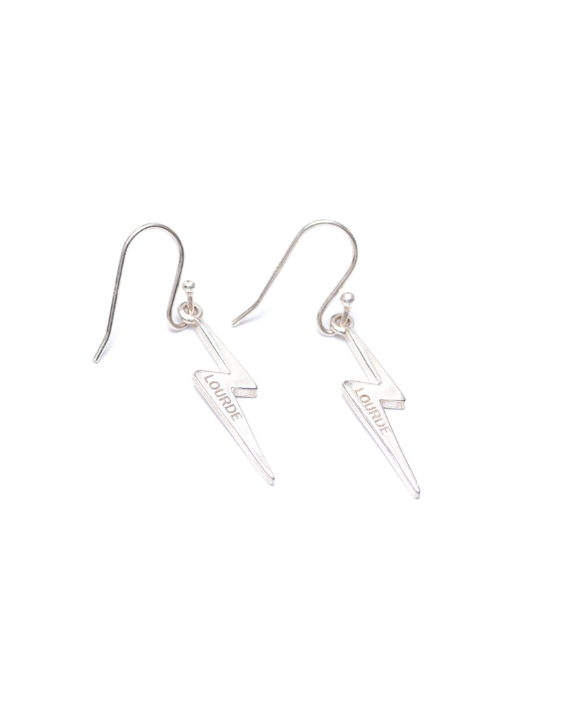 LOURDE STERLING SILVER LIGHTENING BOLT EARRING PAIR