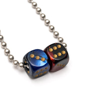 LOURDE CHUNKY DICE CHAIN -  BLUE RED BLACK